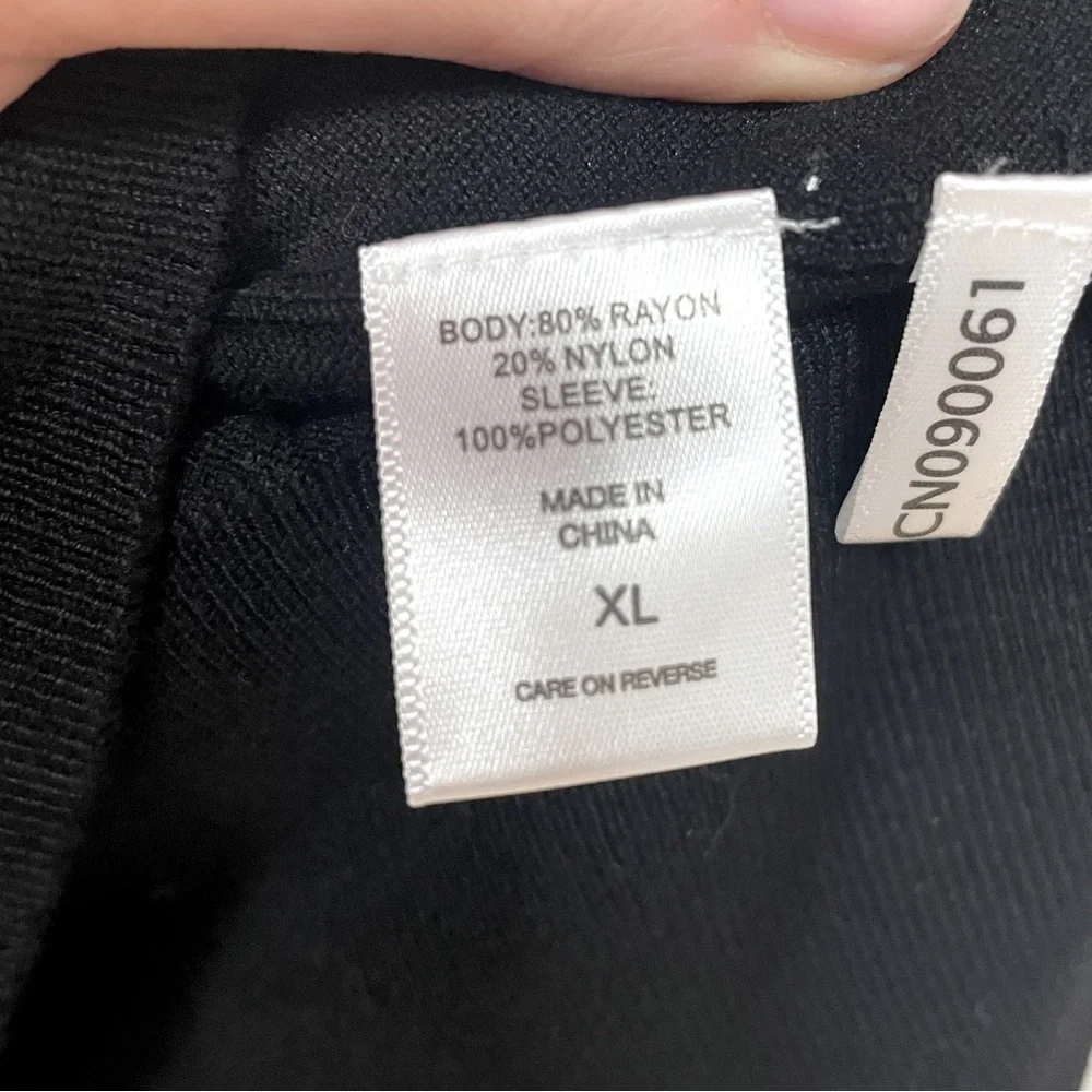 NWT New York & Company Black Sheer Puff Sleeve Button Cardigan, sz XL - Picture 5 of 8